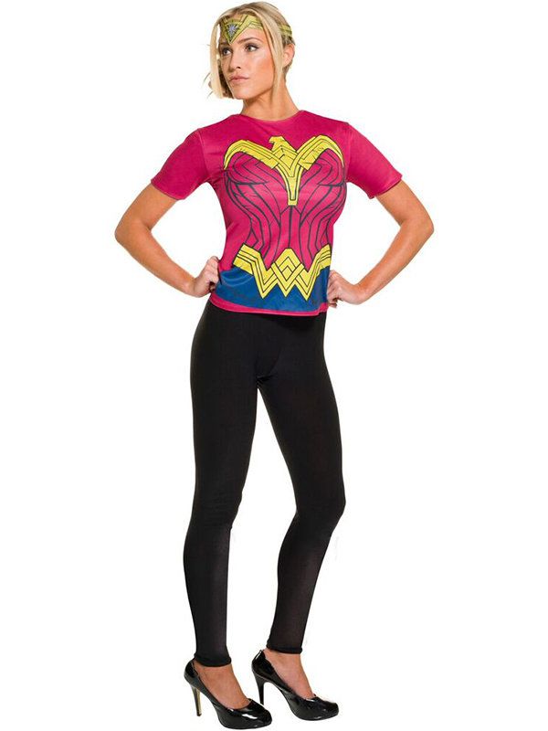 Women's DC Comics Wonder Woman T-Shirt and Headpiece Set - costumes.com
