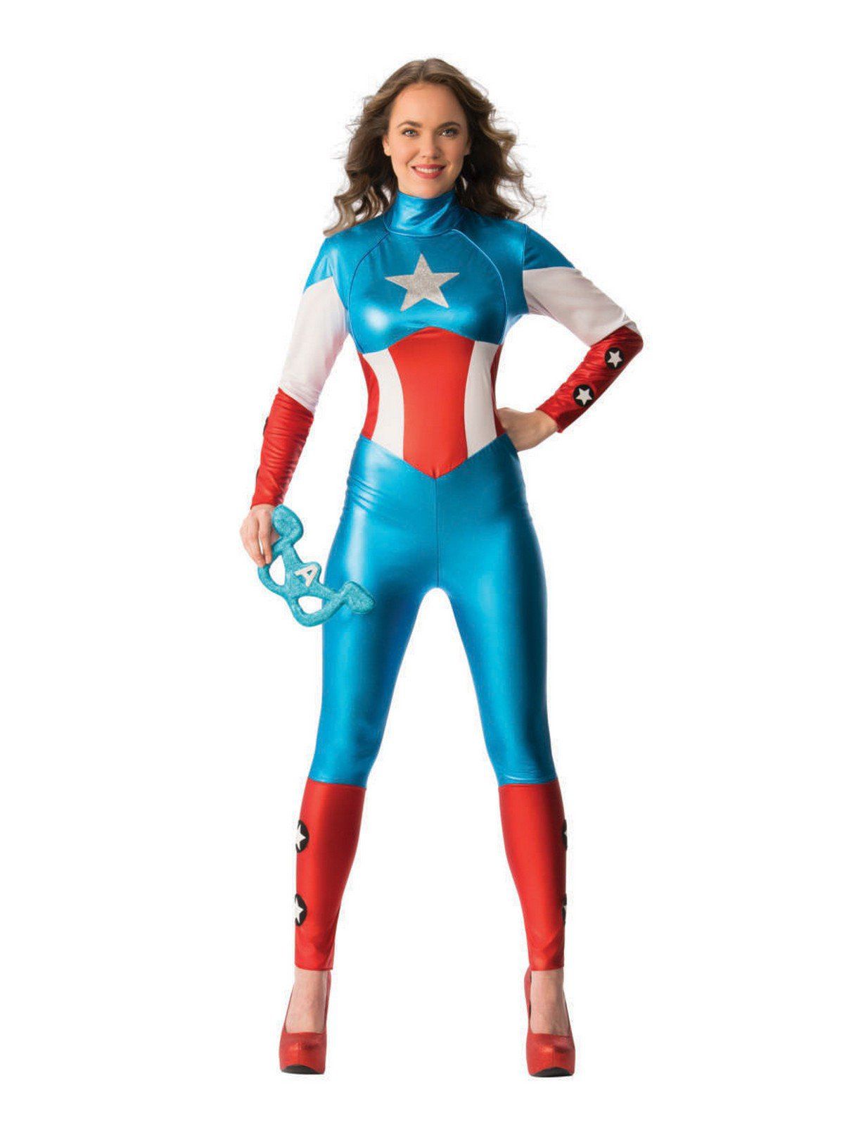 Women's Marvel Classic Captain America Bodysuit Costume - costumes.com