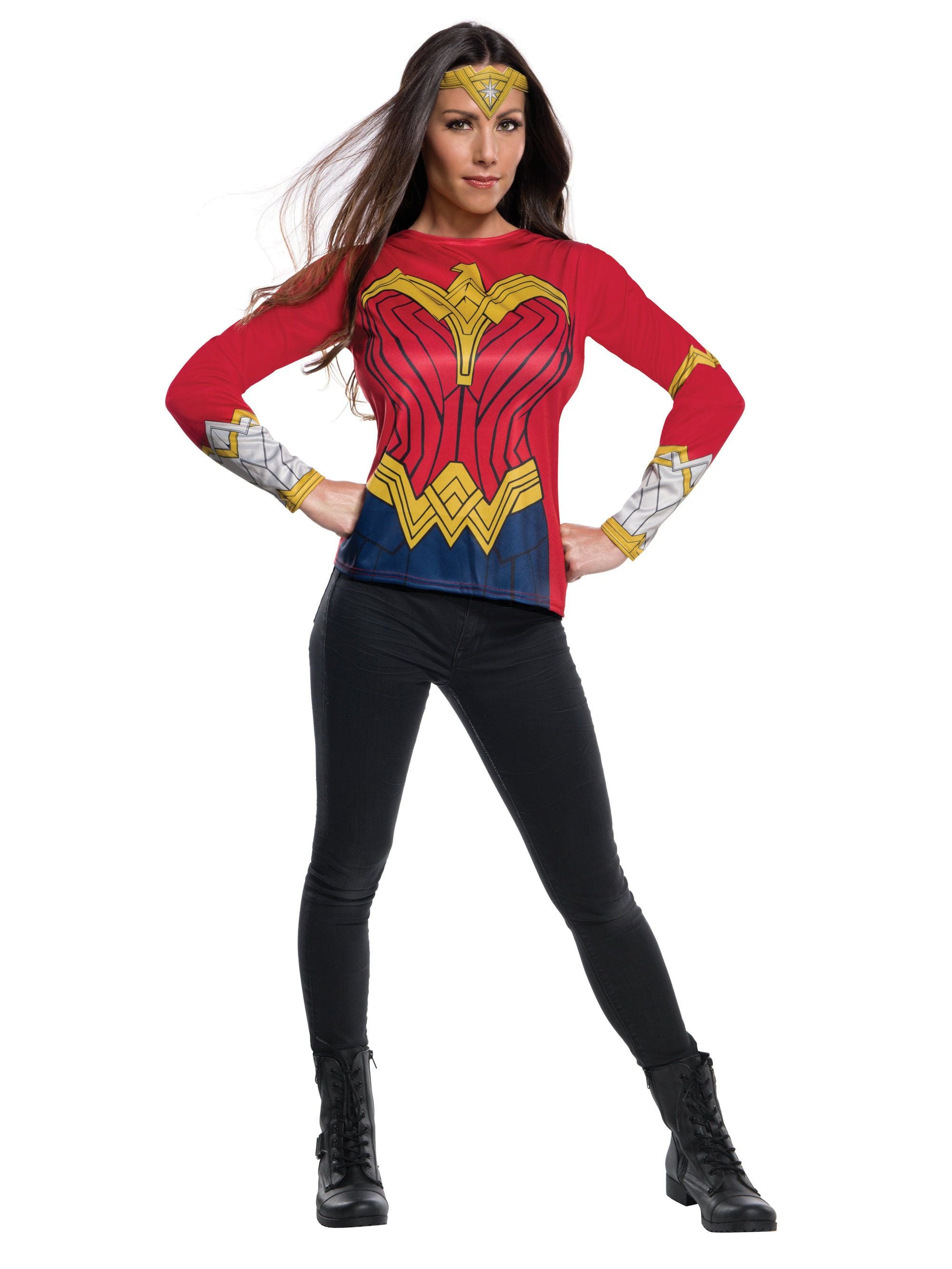 Women's Justice League Wonder Woman Costume Top and Tiara Set - costumes.com