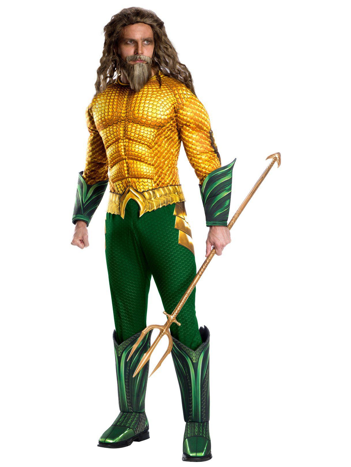 Men's Aquaman Padded Jumpsuit Costume - Deluxe - costumes.com