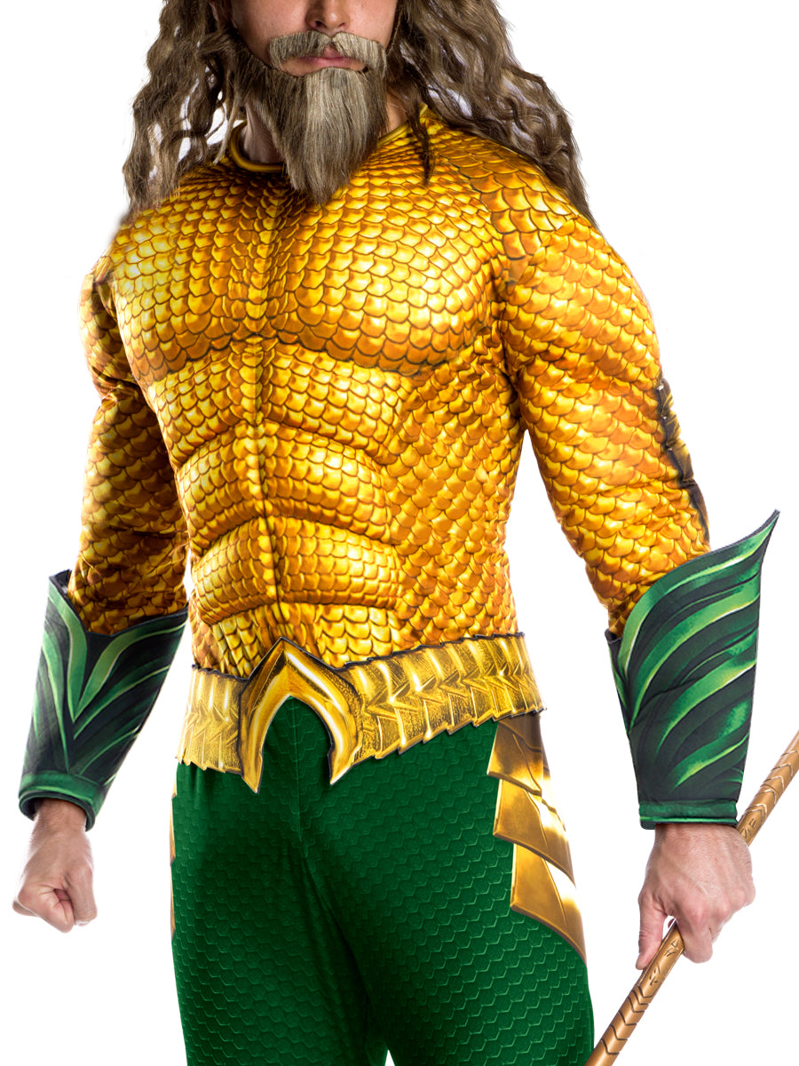 Men's Aquaman Padded Jumpsuit Costume - Deluxe - costumes.com