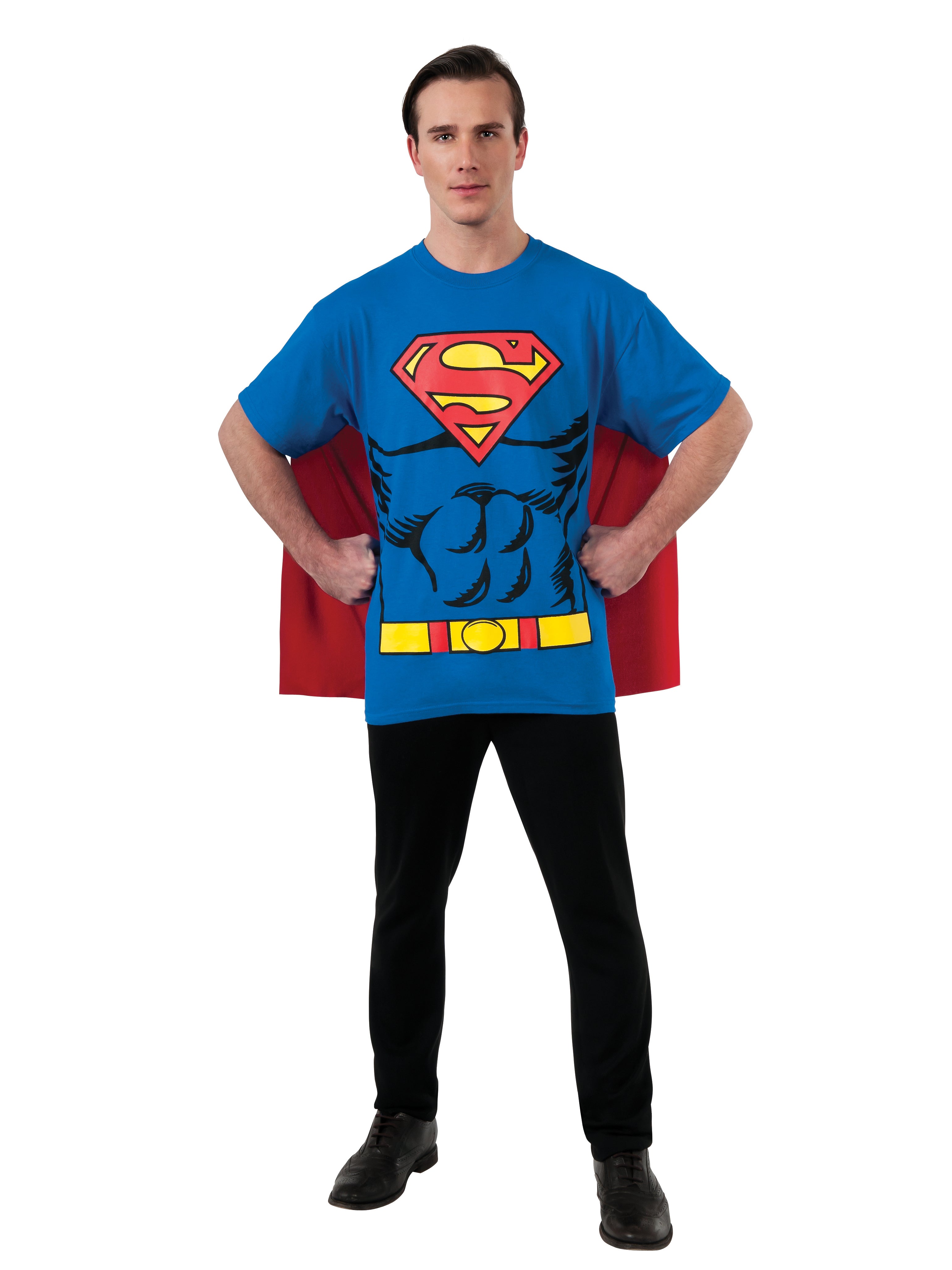 Men's Superman T-Shirt and Removable Cape Set - costumes.com