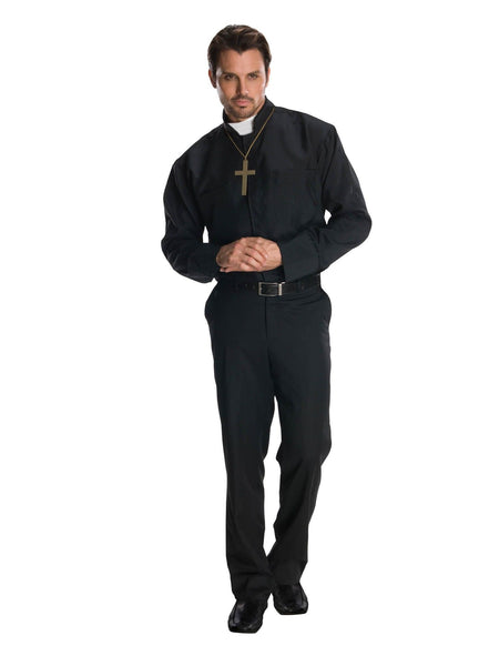 Adult Priest Shirt and Cross Necklace