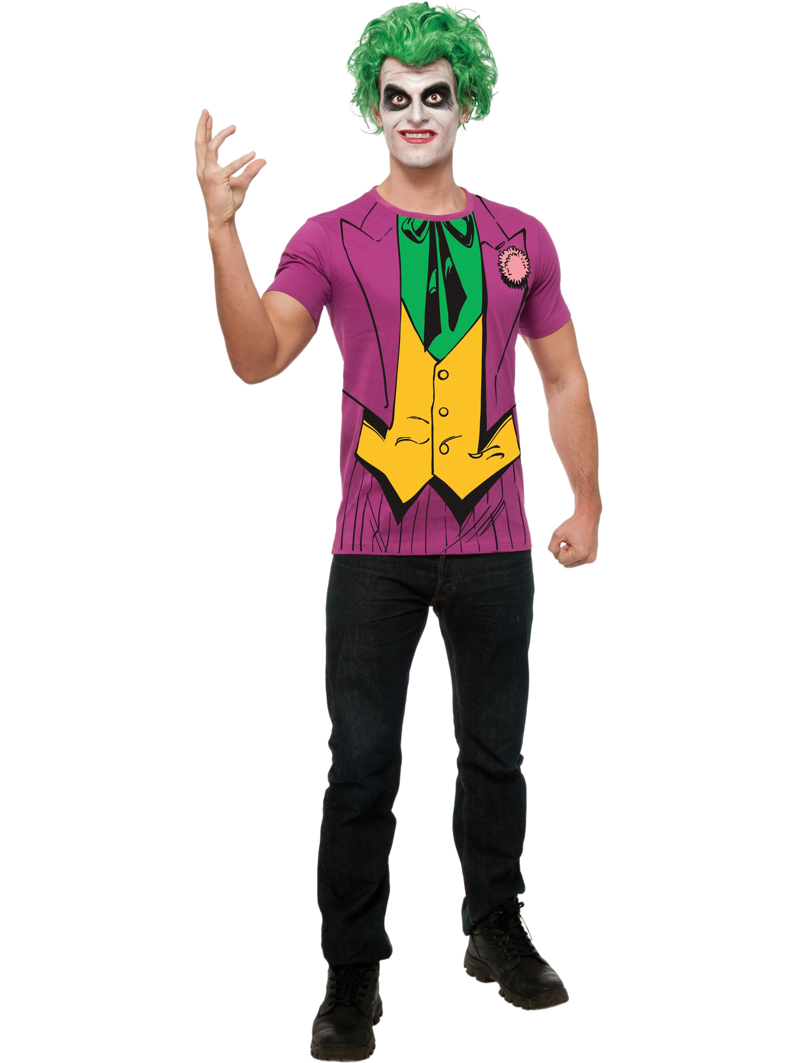 Men's DC Comics Joker T-Shirt and Wig Set - costumes.com
