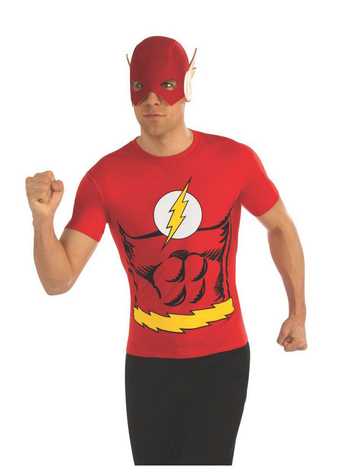 Men's DC Comics The Flash T-Shirt and Mask Set - costumes.com