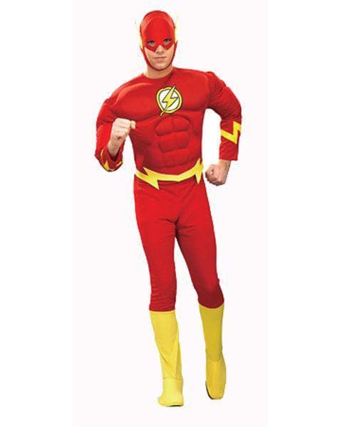 Adult Justice League Flash Muscle Chest Costume - costumes.com