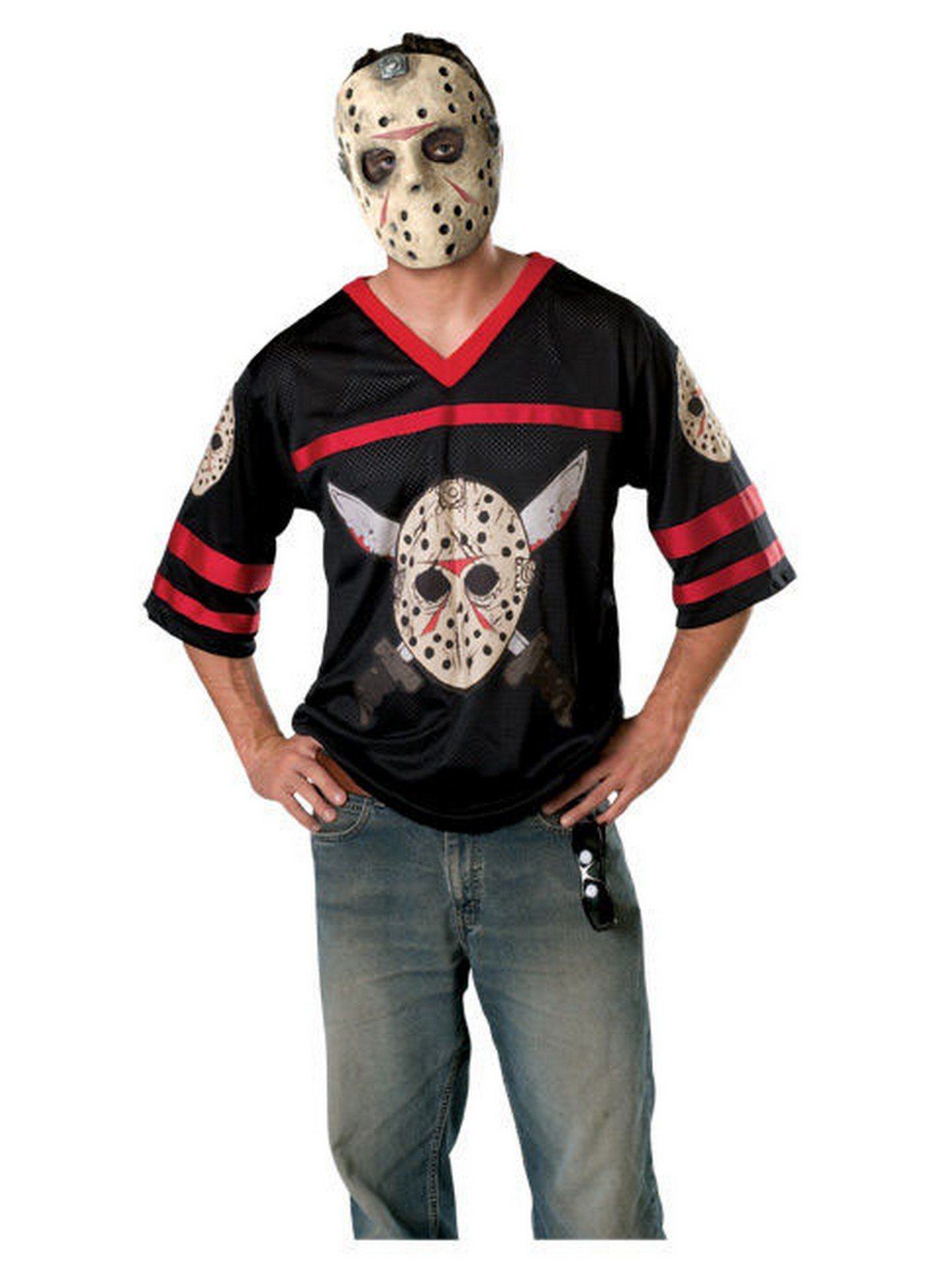 Men's Friday the 13th Jason Voorhees Hockey Jersey and Mask Set - costumes.com