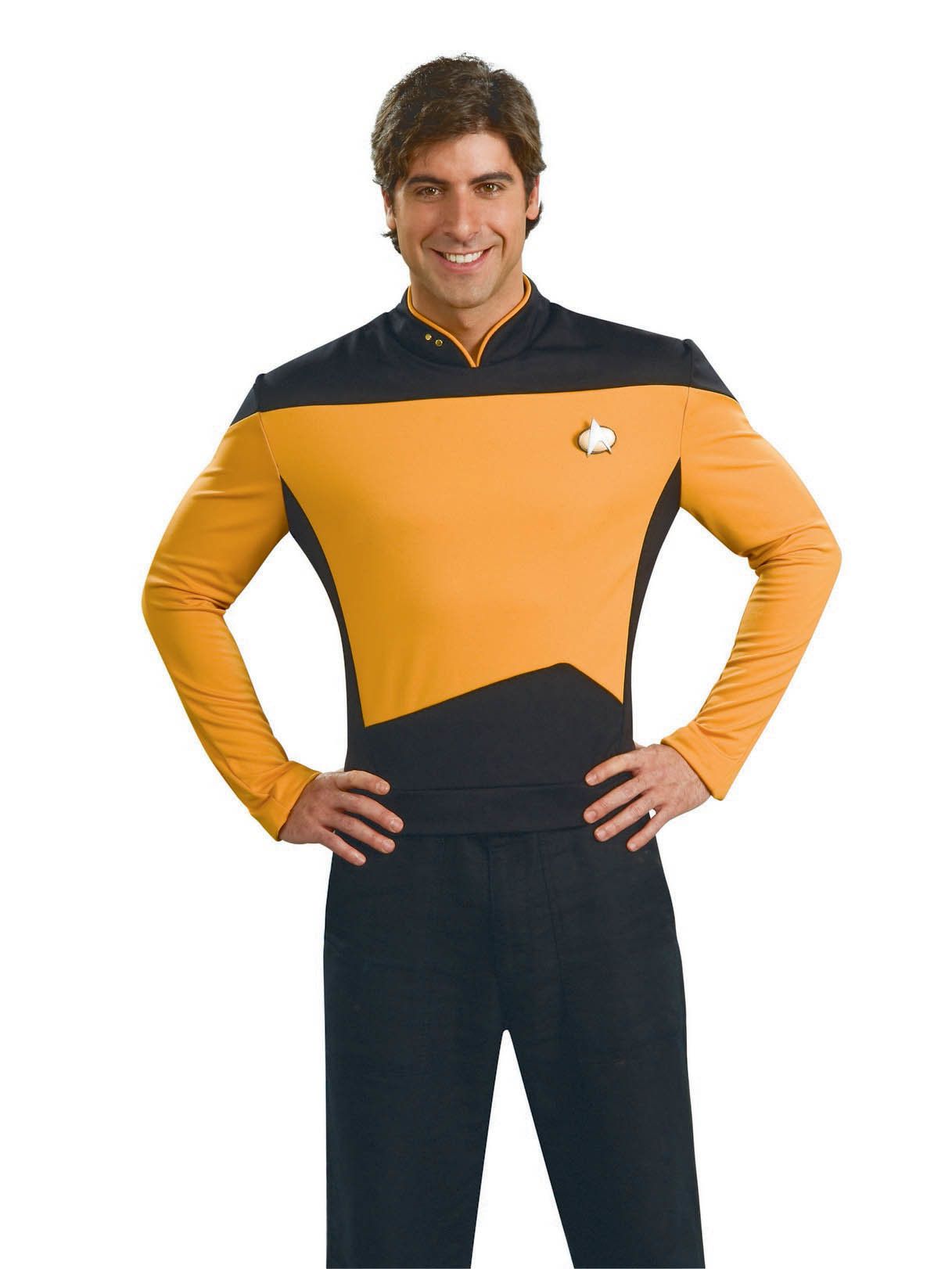 Men's Star Trek: The Next Generation Gold Operations Uniform Top - Deluxe - costumes.com
