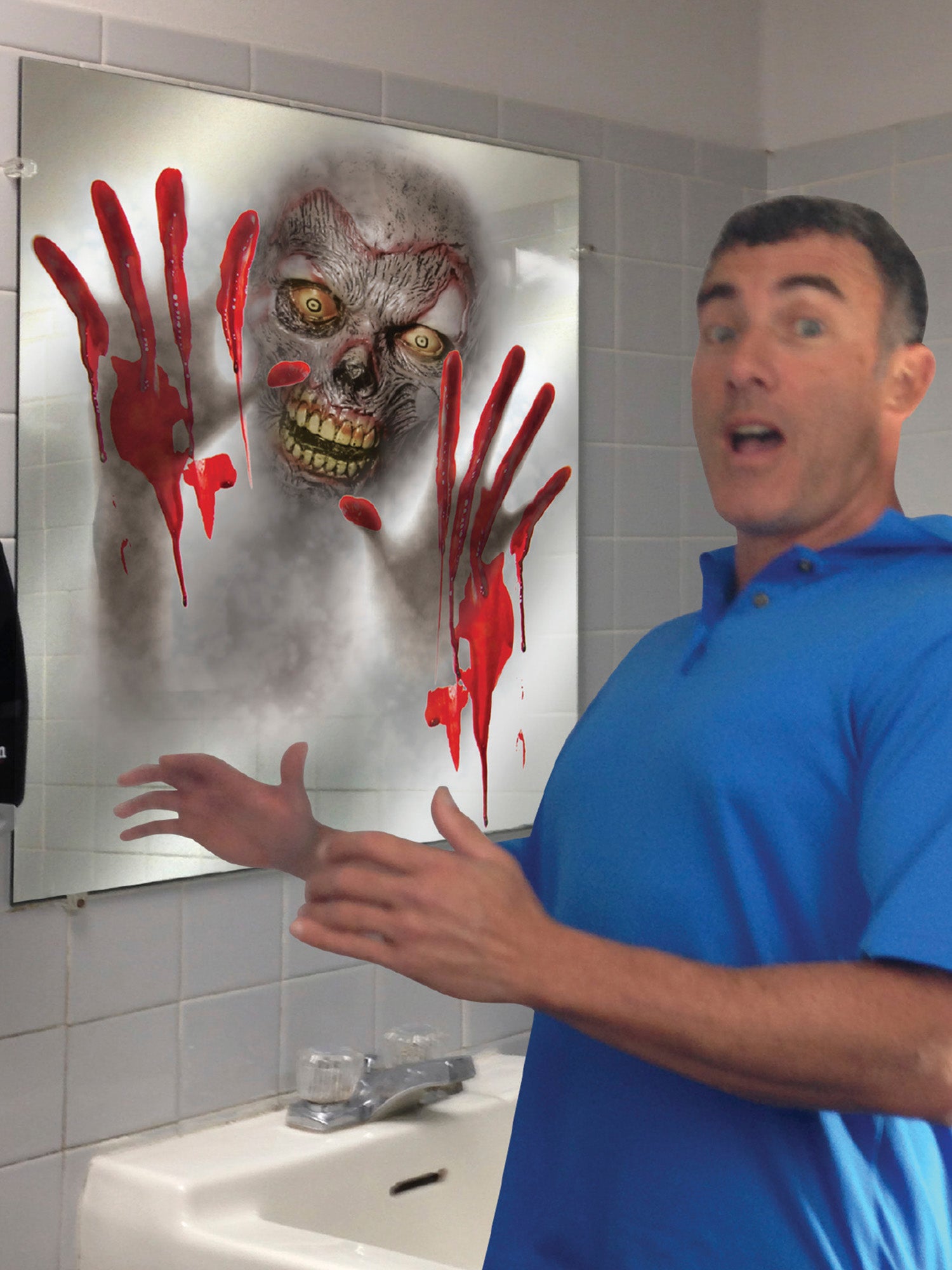 17-inch Bloody Zombie Removable Window and Mirror Decoration - costumes.com