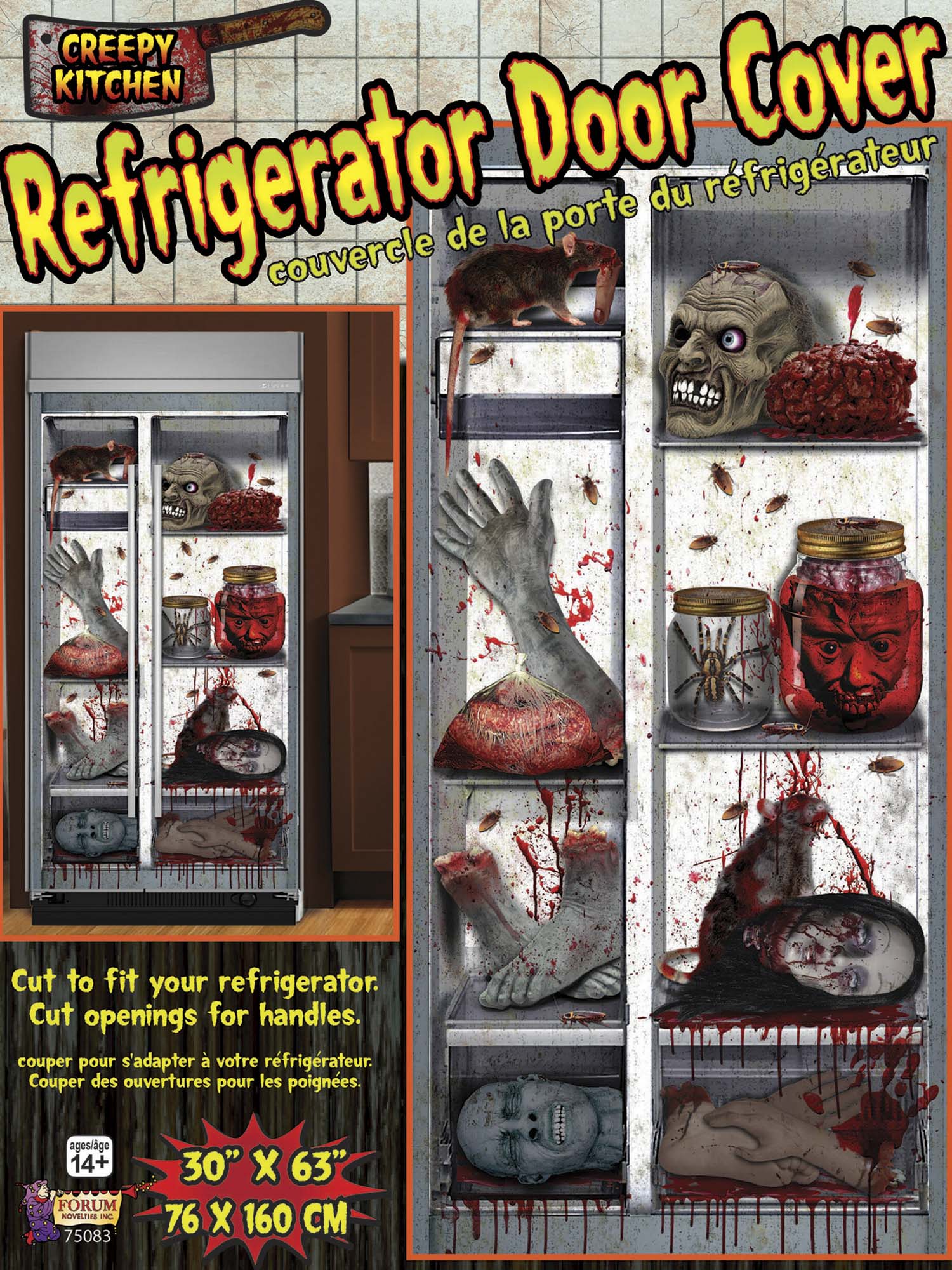 5 Foot Bloody Mess Refrigerator Cover Decoration - costumes.com