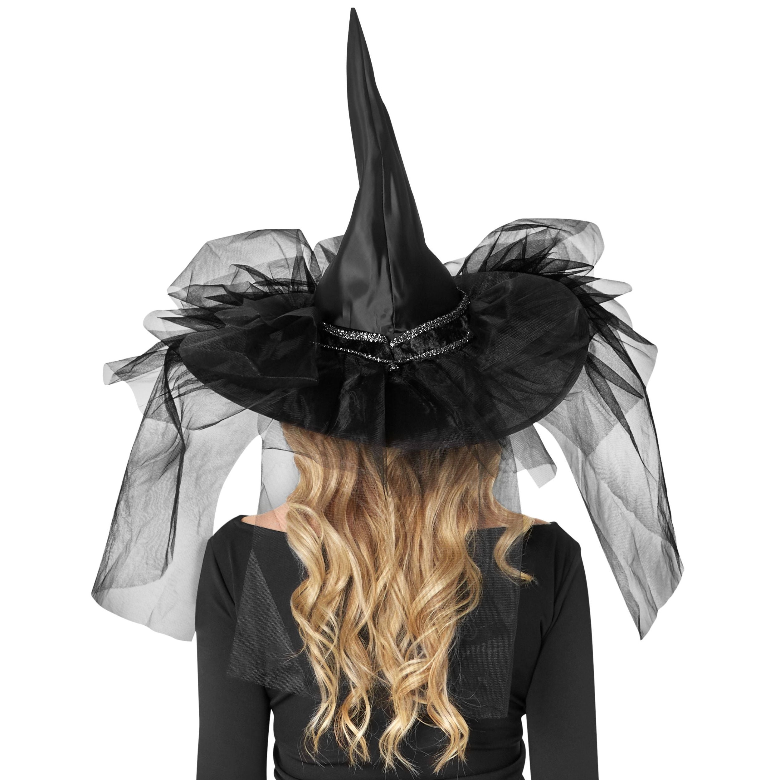 Adult Black Tulle Wizardly Witch Hat - costumes.com