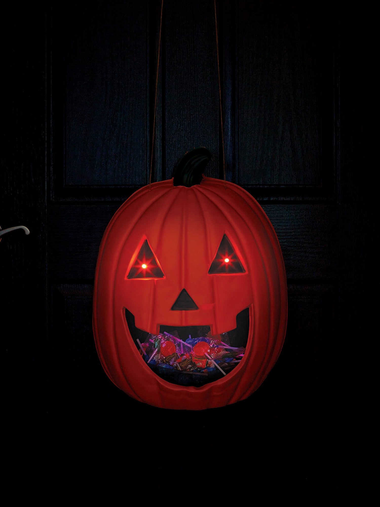 18-inch Pumpkin Light Up Hanging Candy Dispenser - costumes.com