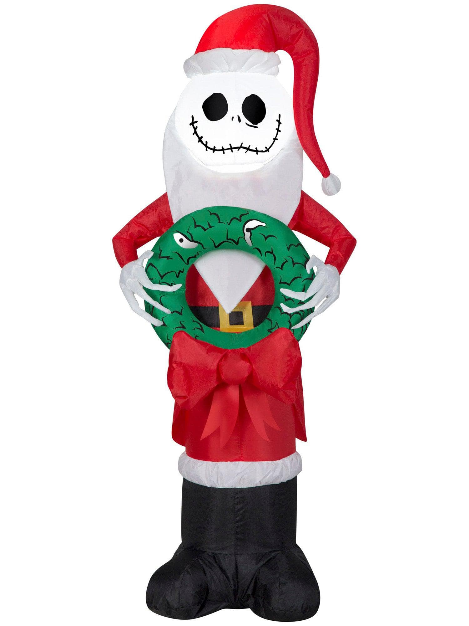 4 Foot The Nightmare Before Christmas Jack Skellington's Wreath Light Up Christmas Inflatable Lawn Decor - costumes.com
