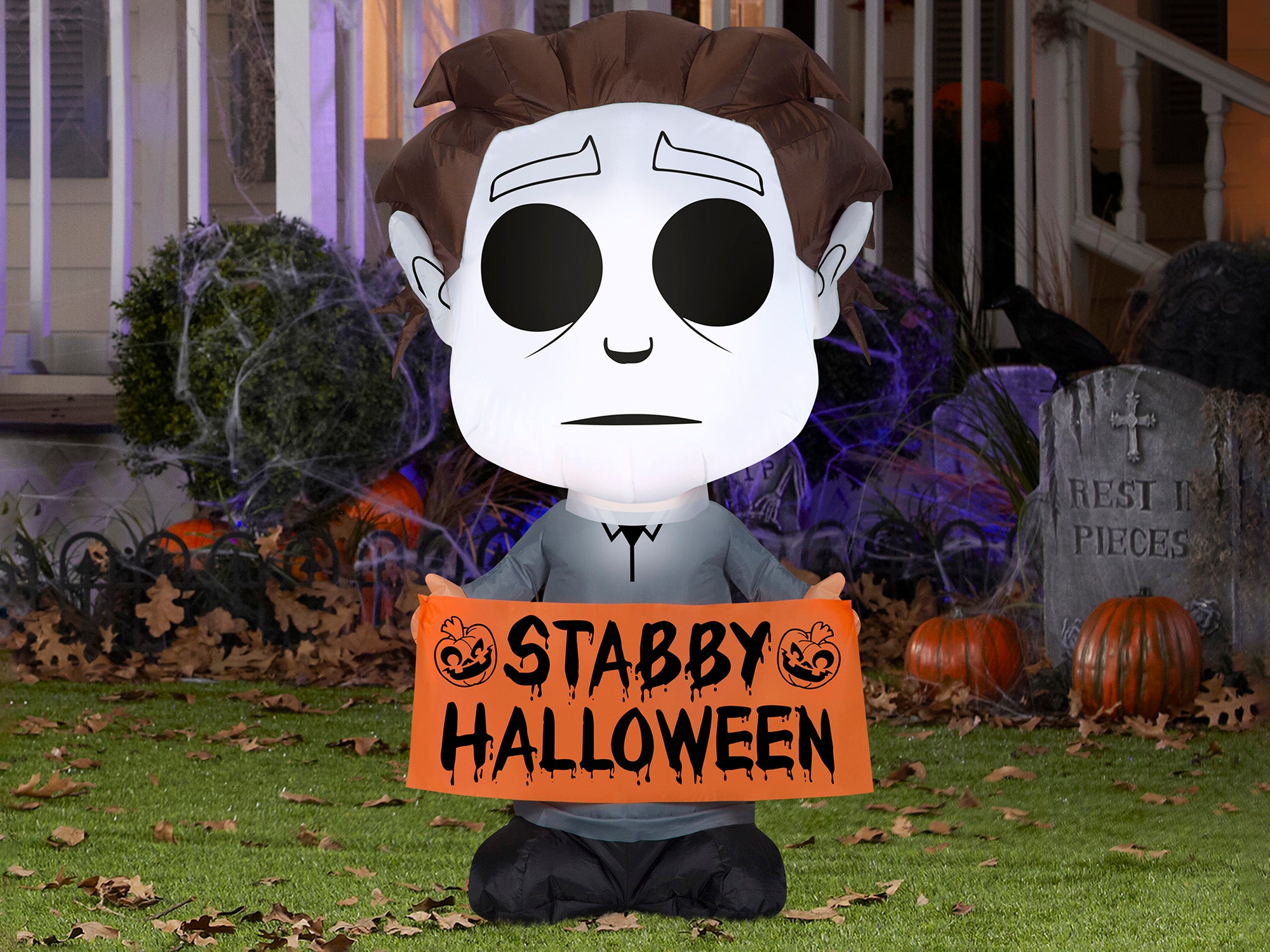 3.5 Foot Halloween Michael Myers Light Up Halloween Inflatable Lawn Decoration - costumes.com