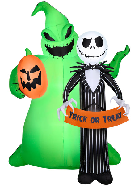 6.5 Foot The Nightmare Before Christmas Jack Skellington & Oogie Boogie Light Up Halloween Inflatable Lawn Decor