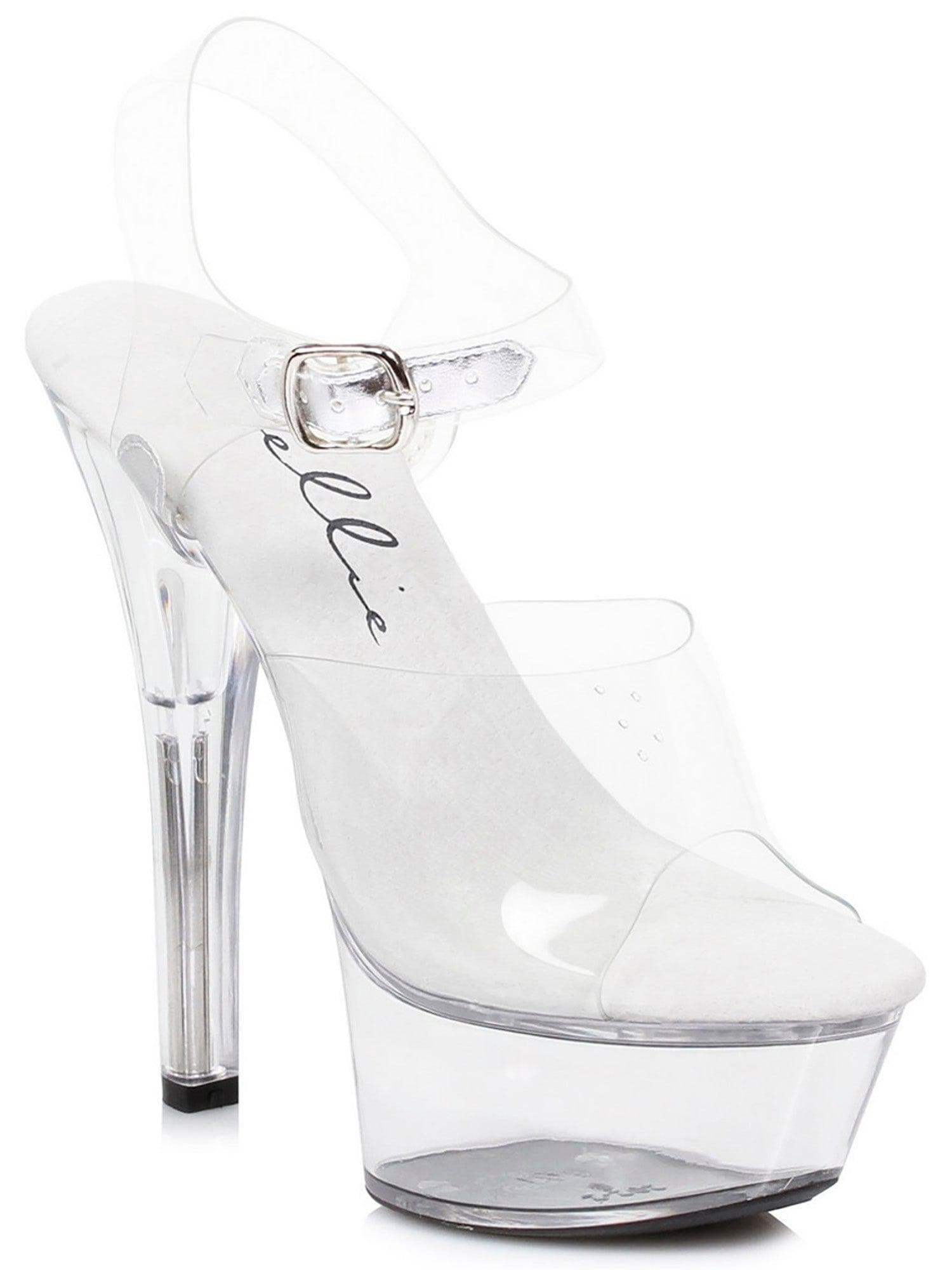 Adult Sexy Glass Slipper Platform Heeled Shoes - costumes.com