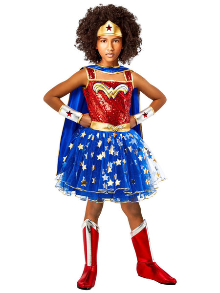 Girls' Sequin DC Comics Wonder Woman Costume - Deluxe