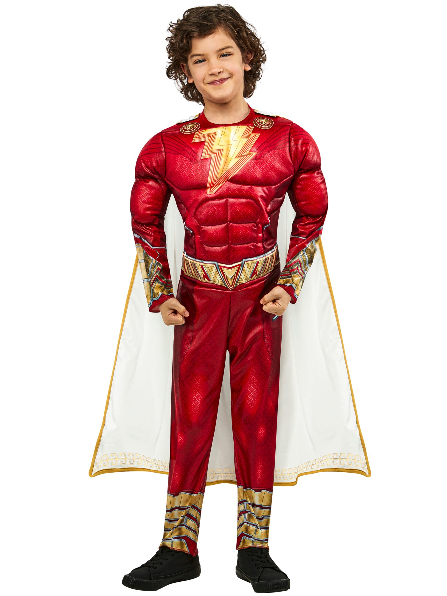 Boys' DC Comics Shazam Fury of Gods Shazam Padded Jumpsuit Costume - costumes.com