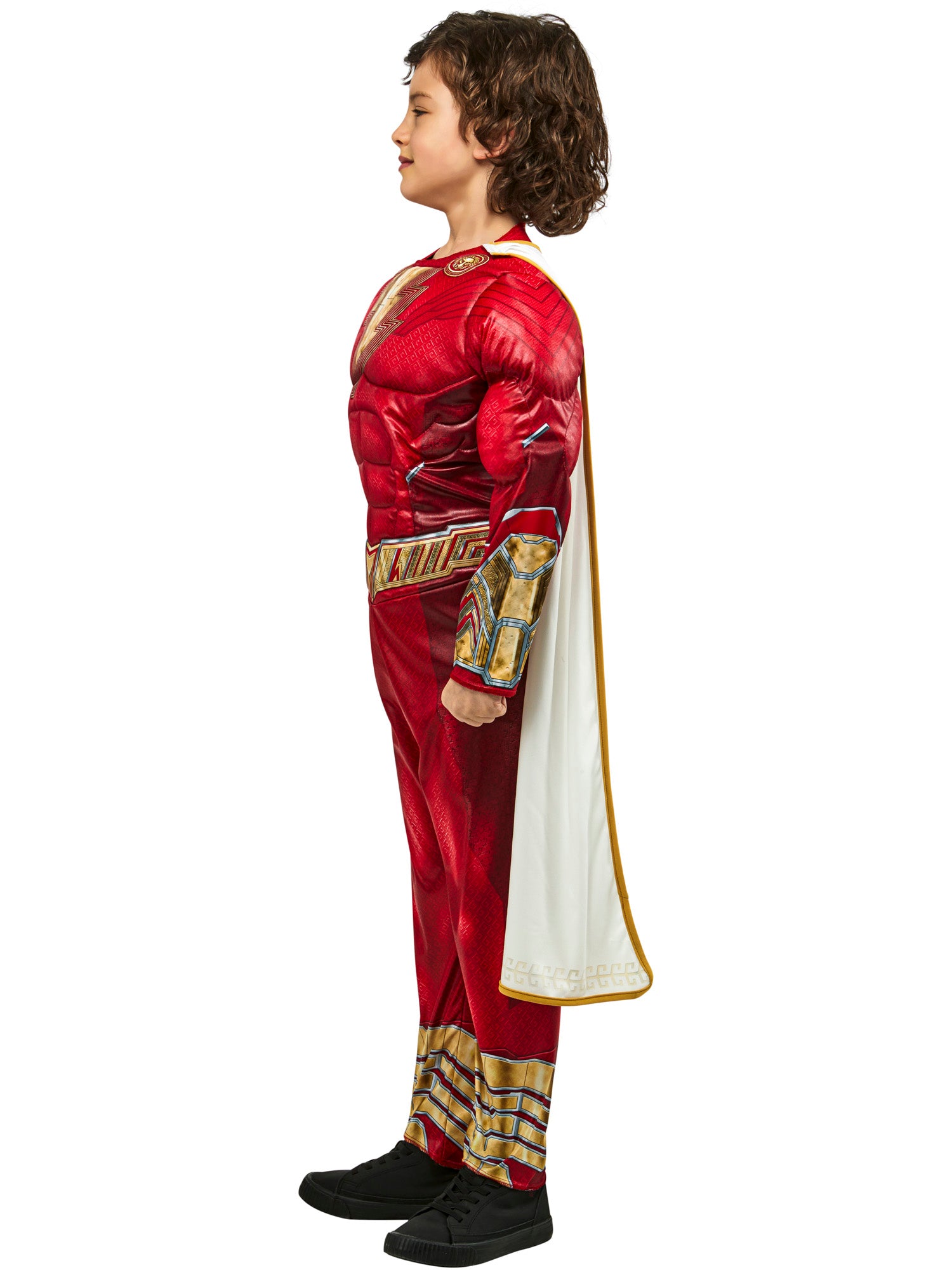 Boys' DC Comics Shazam Fury of Gods Shazam Padded Jumpsuit Costume - costumes.com