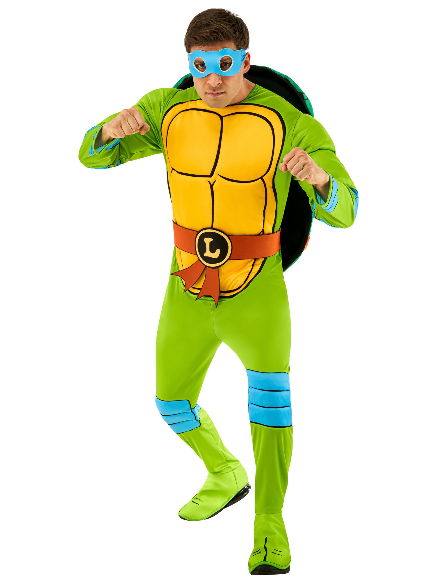 Men's Retro Teenage Mutant Ninja Turtles Leonardo Padded Jumpsuit Costume - Deluxe - costumes.com