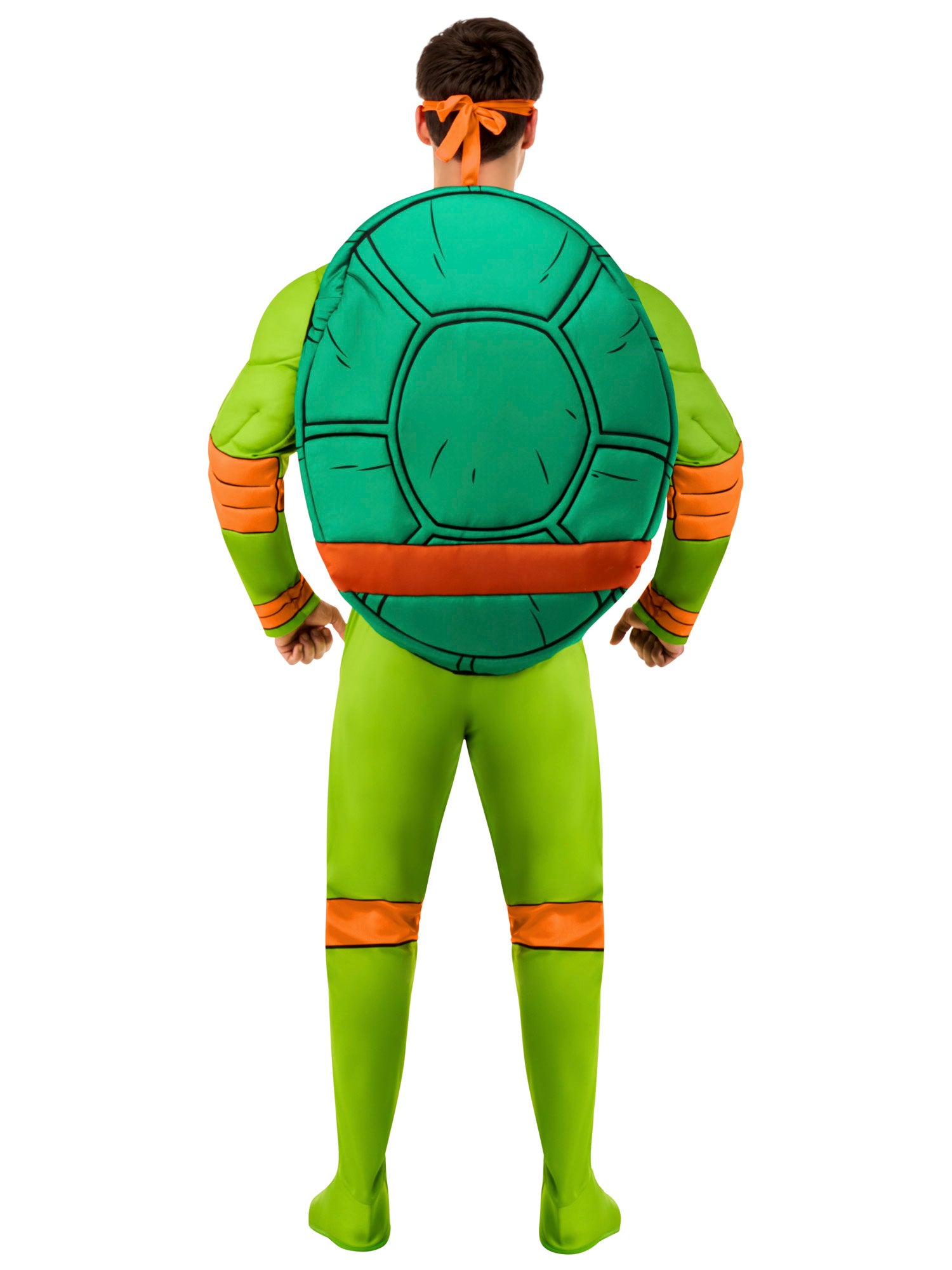 Men's Retro Teenage Mutant Ninja Turtles Michelangelo Padded Jumpsuit Costume - Deluxe - costumes.com