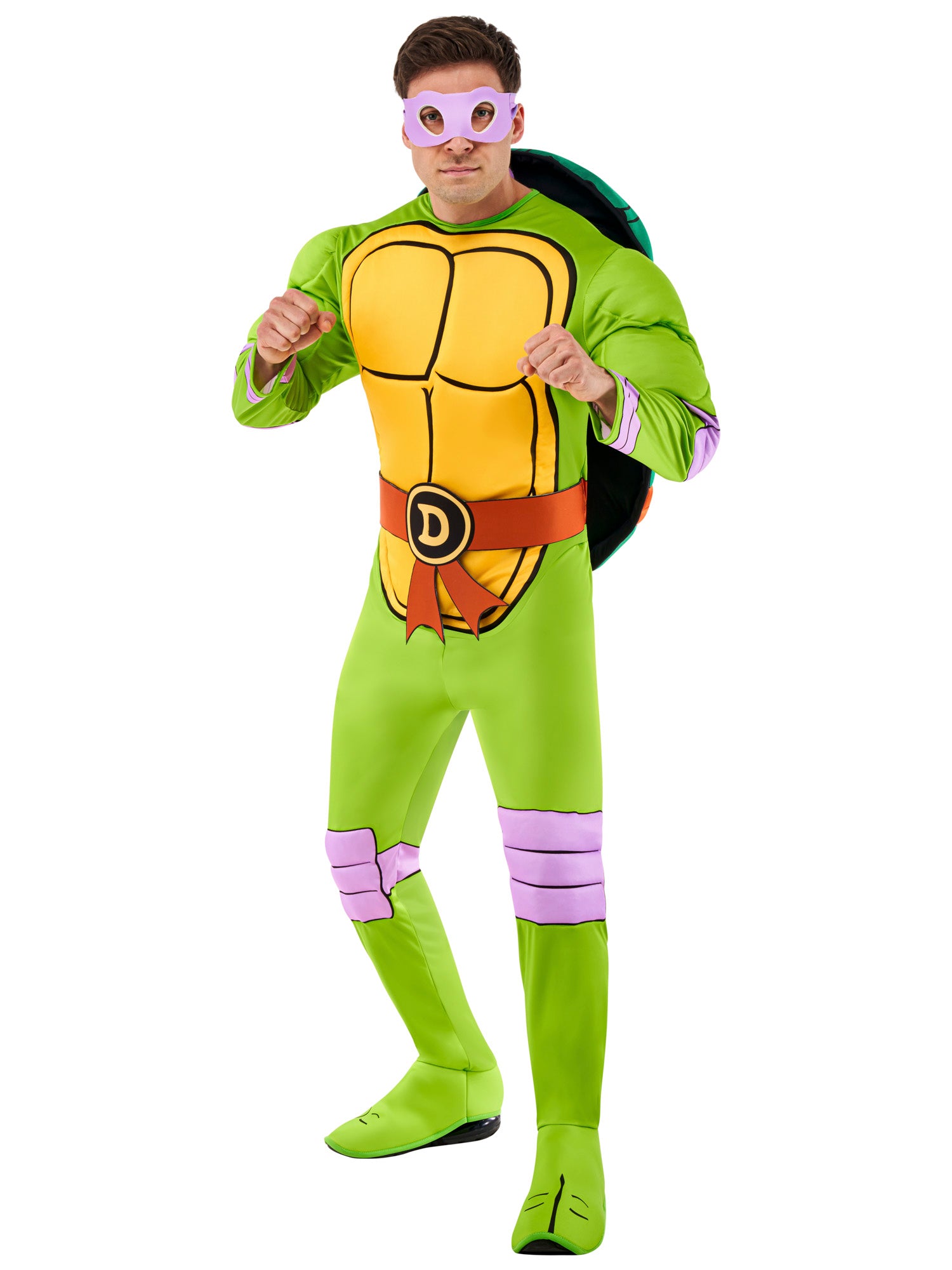 Men's Retro Teenage Mutant Ninja Turtles Donatello Padded Jumpsuit Costume - Deluxe - costumes.com