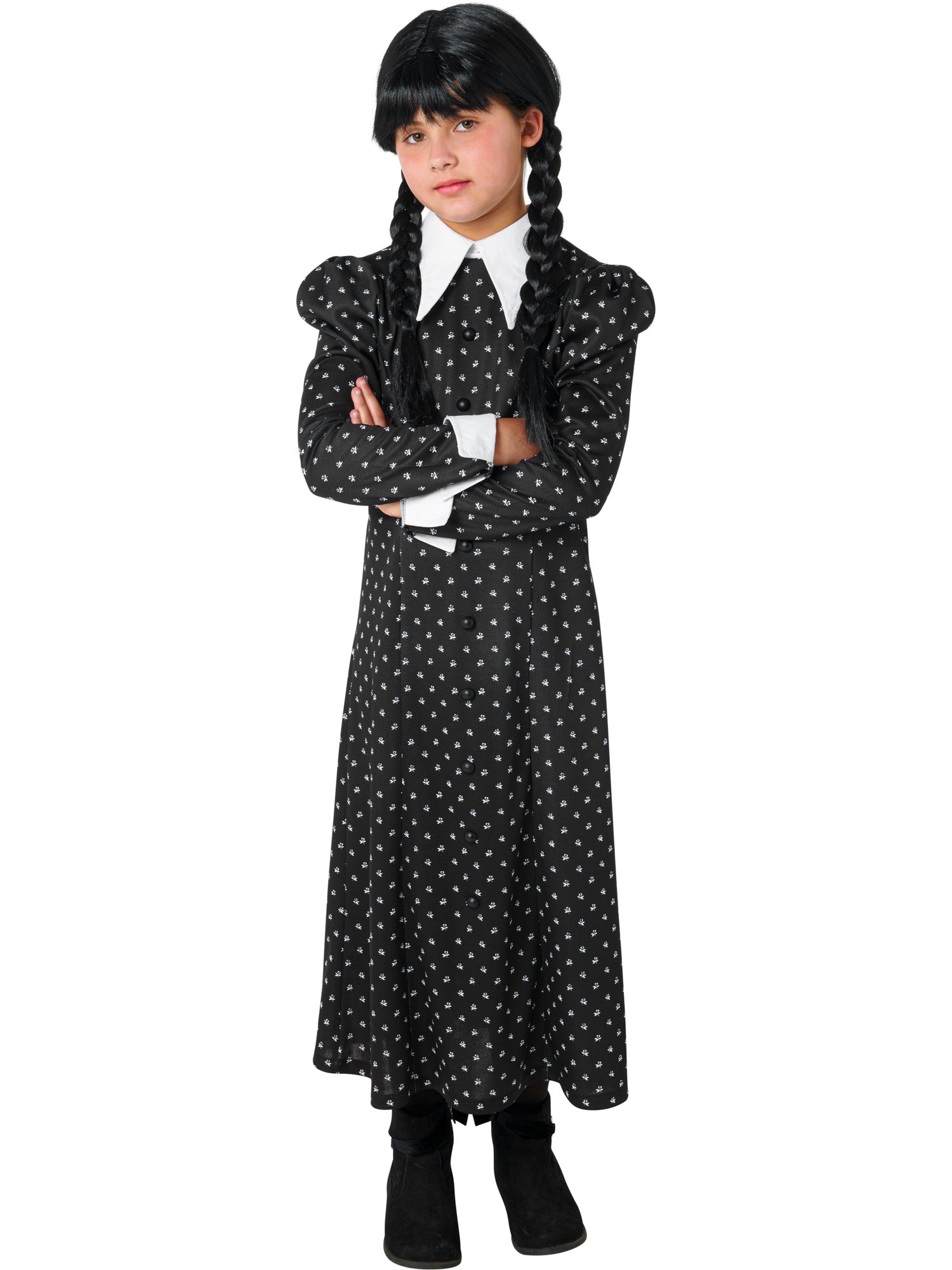 Girls' Polka Dot Wednesday Addams Dress - costumes.com