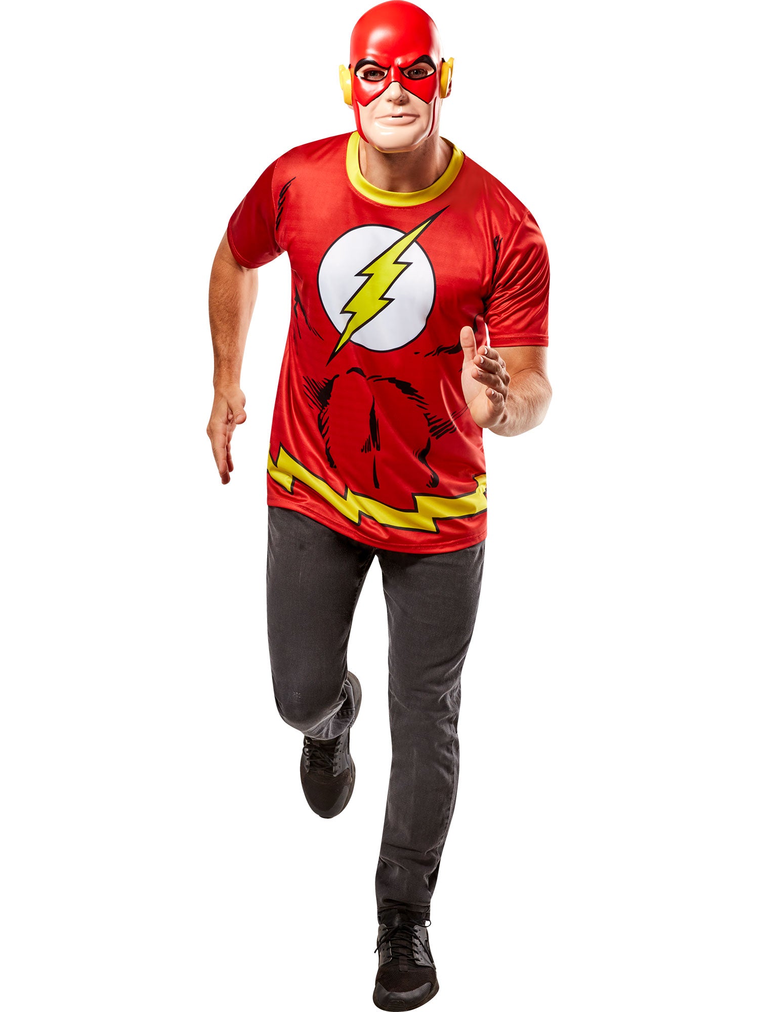 Men's DC Comics Ben Cooper Flash T-Shirt and Half Mask - costumes.com