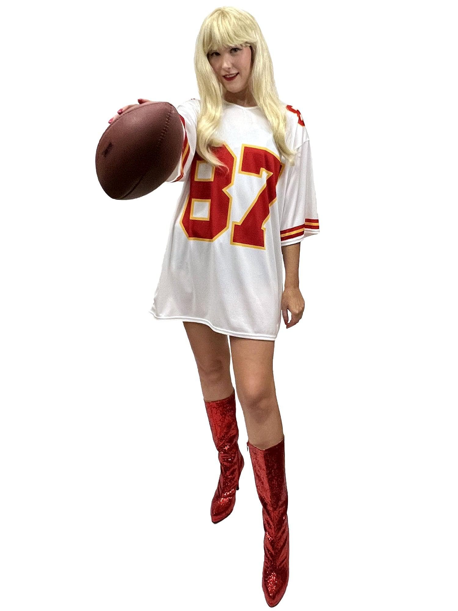 Football Era White and Red Number 87 Jersey - costumes.com