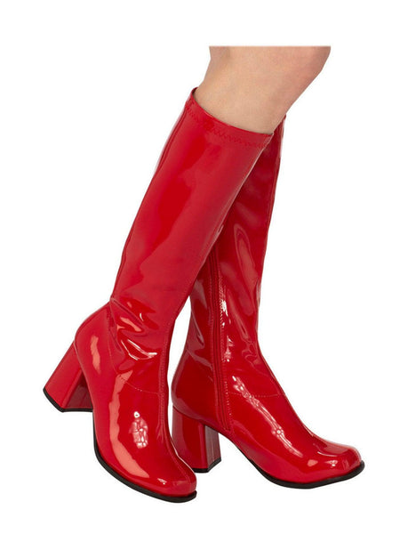 Adult Red Patent Go Go Disco Boots