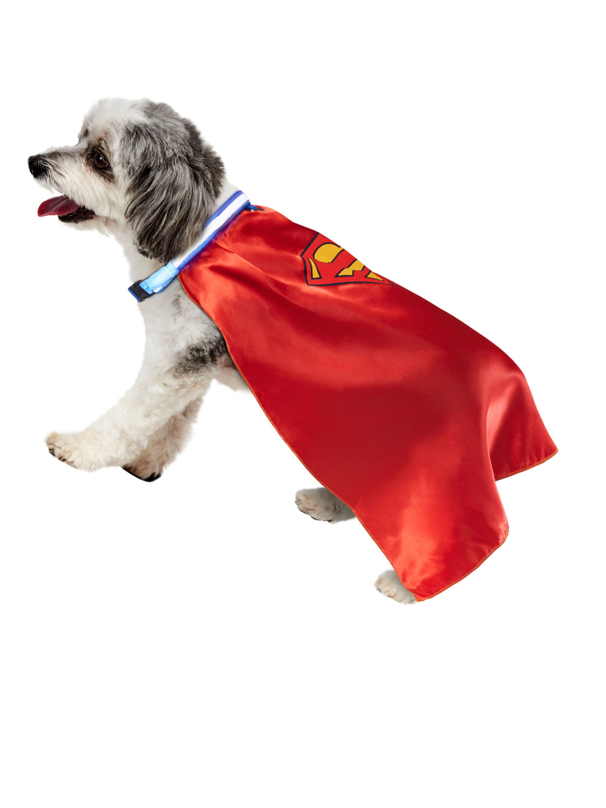 Superman Pet Cape and Light Up Collar with Leash - costumes.com