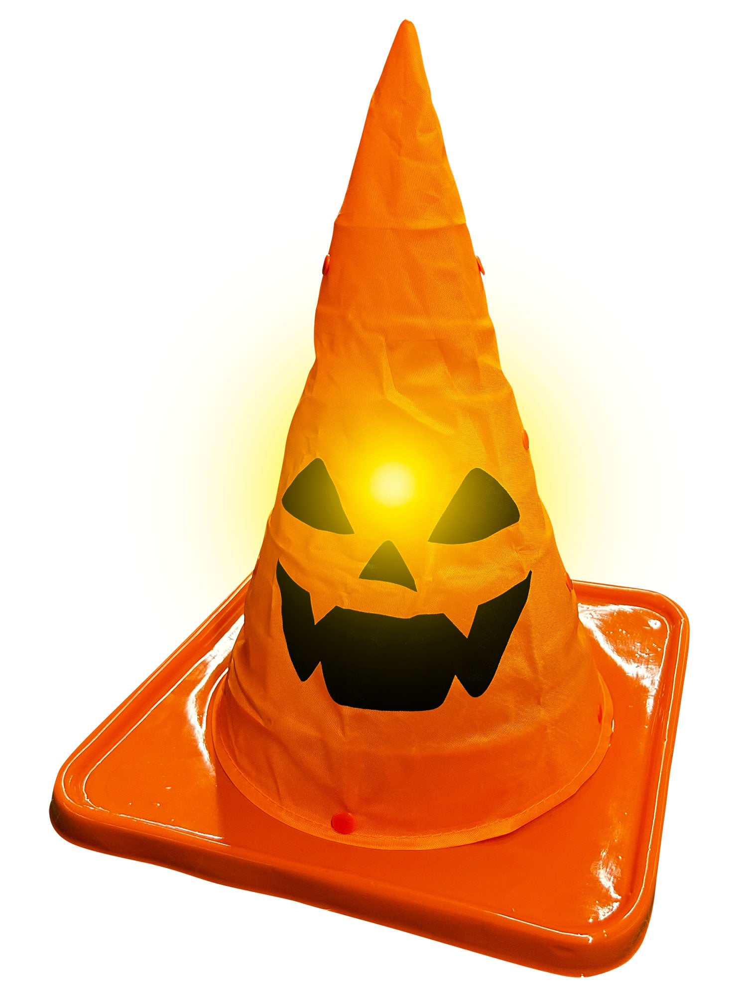 14-inch Trick or Treat Light Up Collapsible Traffic Cone - costumes.com