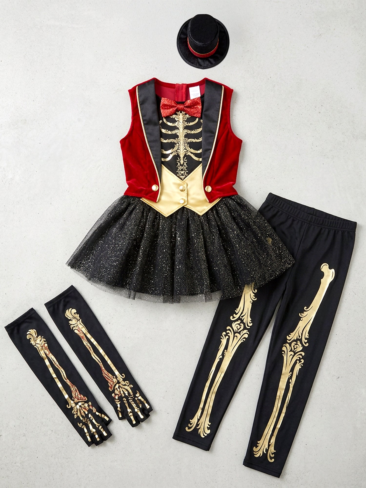 Girls' Circus Ringmaster Skeleton Costume - costumes.com