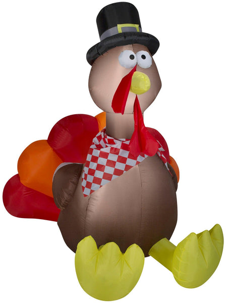 6 Foot Thankful Turkey Light Up Thanksgiving Inflatable Lawn Decor