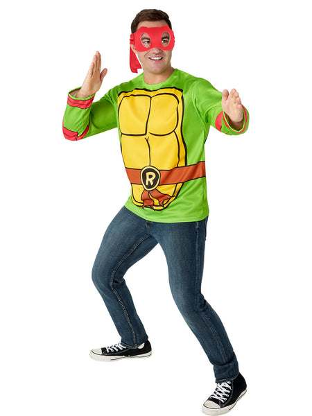 Men's Teenage Mutant Ninja Turtles Classic Raphael Costume Top and Mask