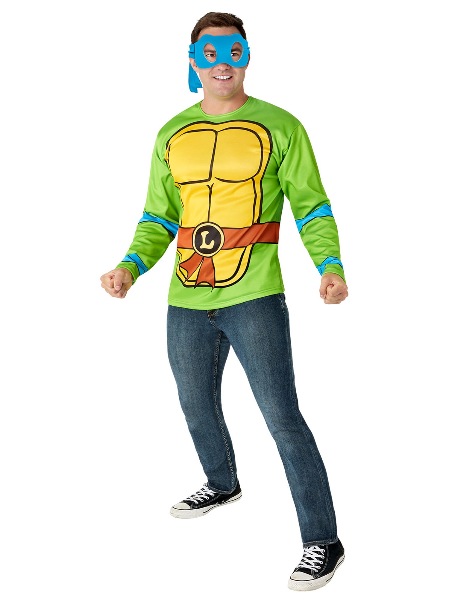 Men's Teenage Mutant Ninja Turtles Classic Leonardo Costume Top and Mask - costumes.com