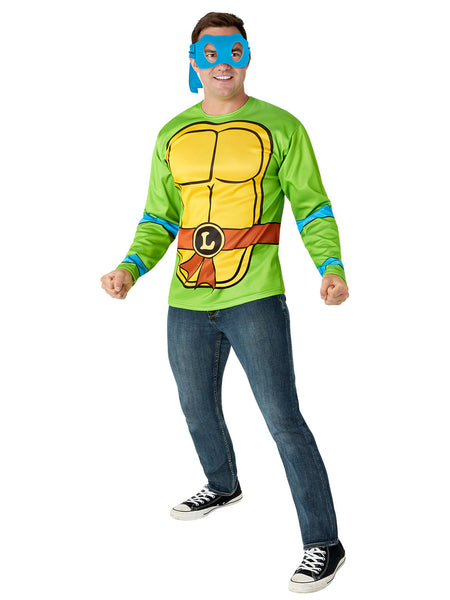 Men's Teenage Mutant Ninja Turtles Classic Leonardo Costume Top and Mask