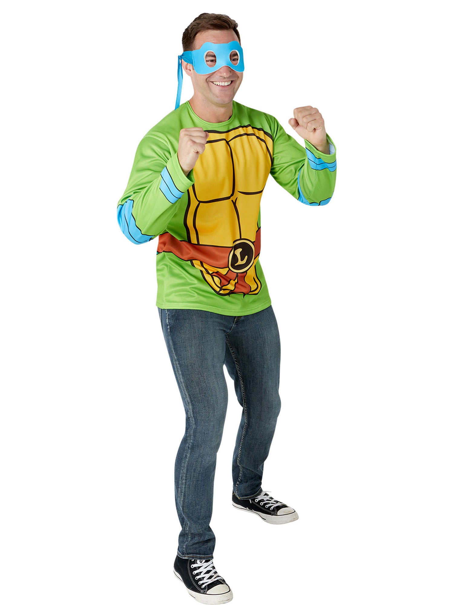 Men's Teenage Mutant Ninja Turtles Classic Leonardo Costume Top and Mask - costumes.com