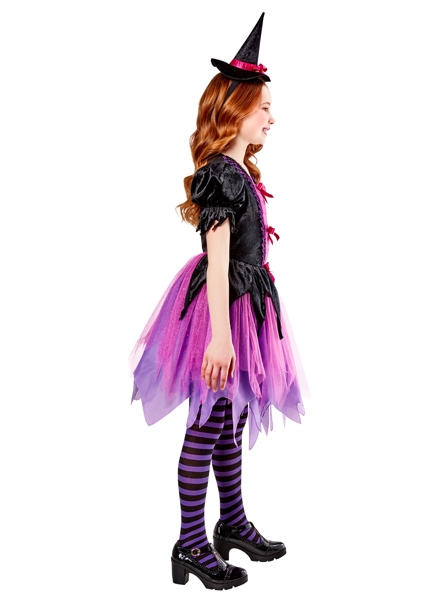 Girls' Purple Witch Dress with Hat - costumes.com