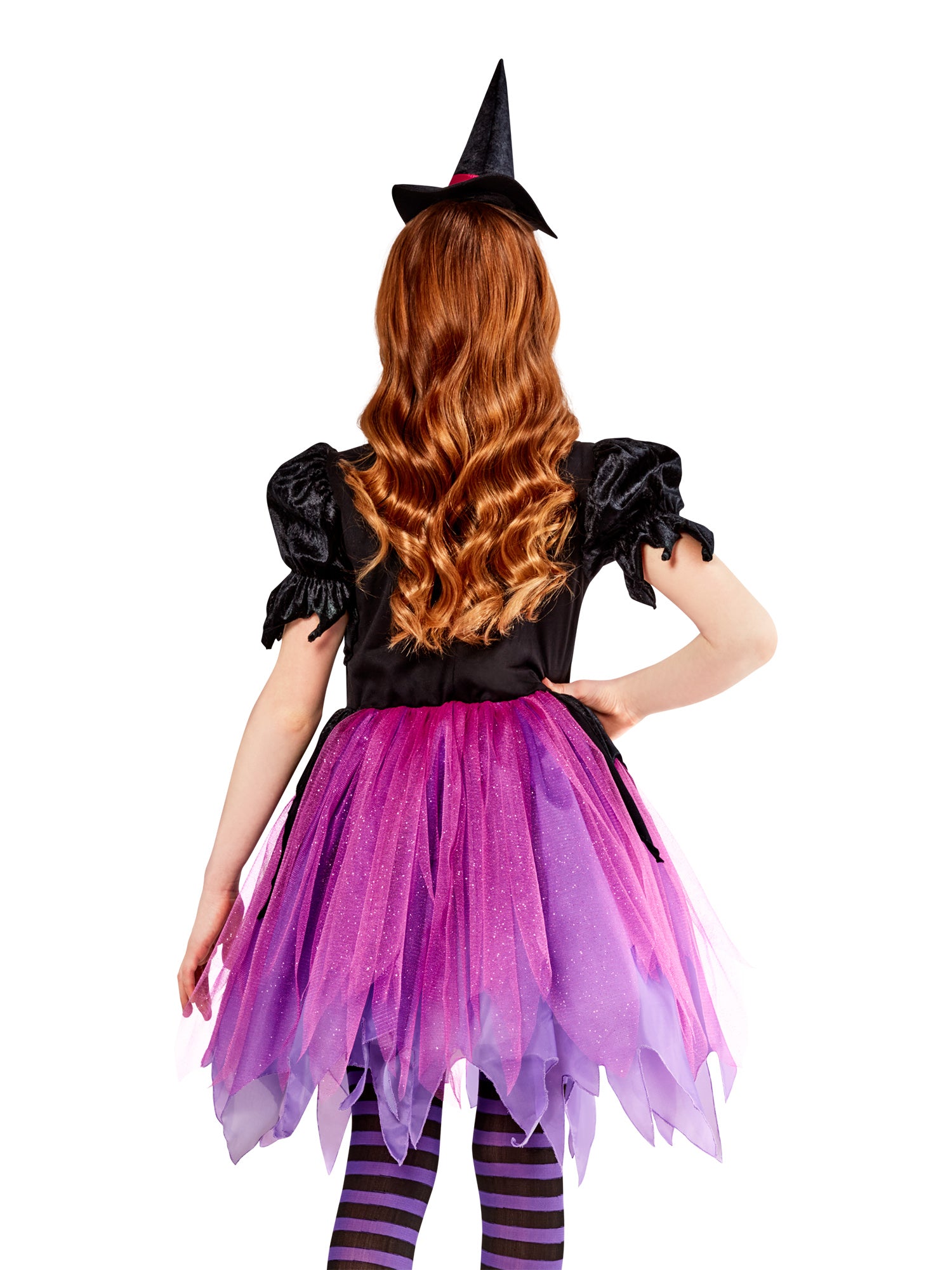 Girls' Purple Witch Dress with Hat - costumes.com