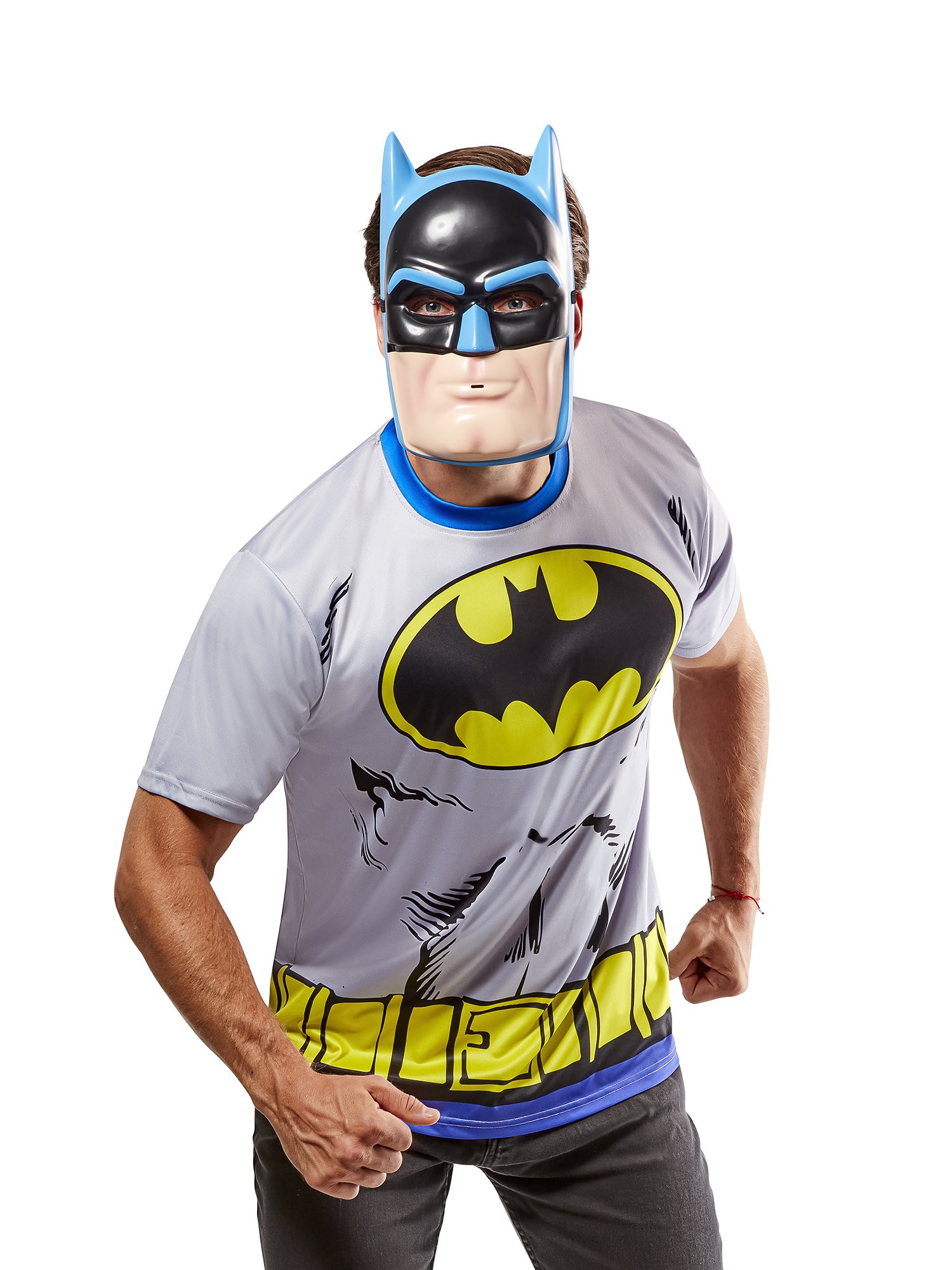 Men's DC Comics Ben Cooper Batman T-Shirt and Half Mask - costumes.com