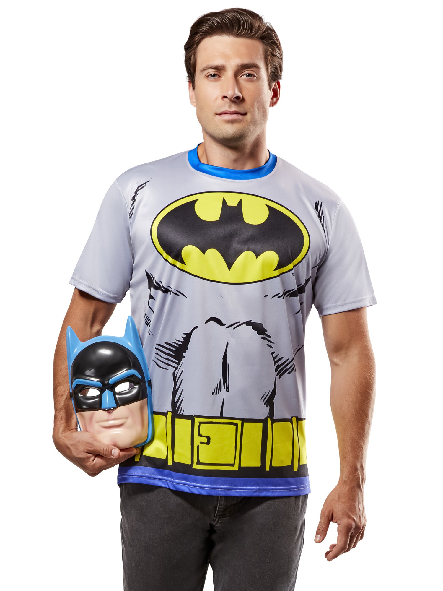 Men's DC Comics Ben Cooper Batman T-Shirt and Half Mask - costumes.com