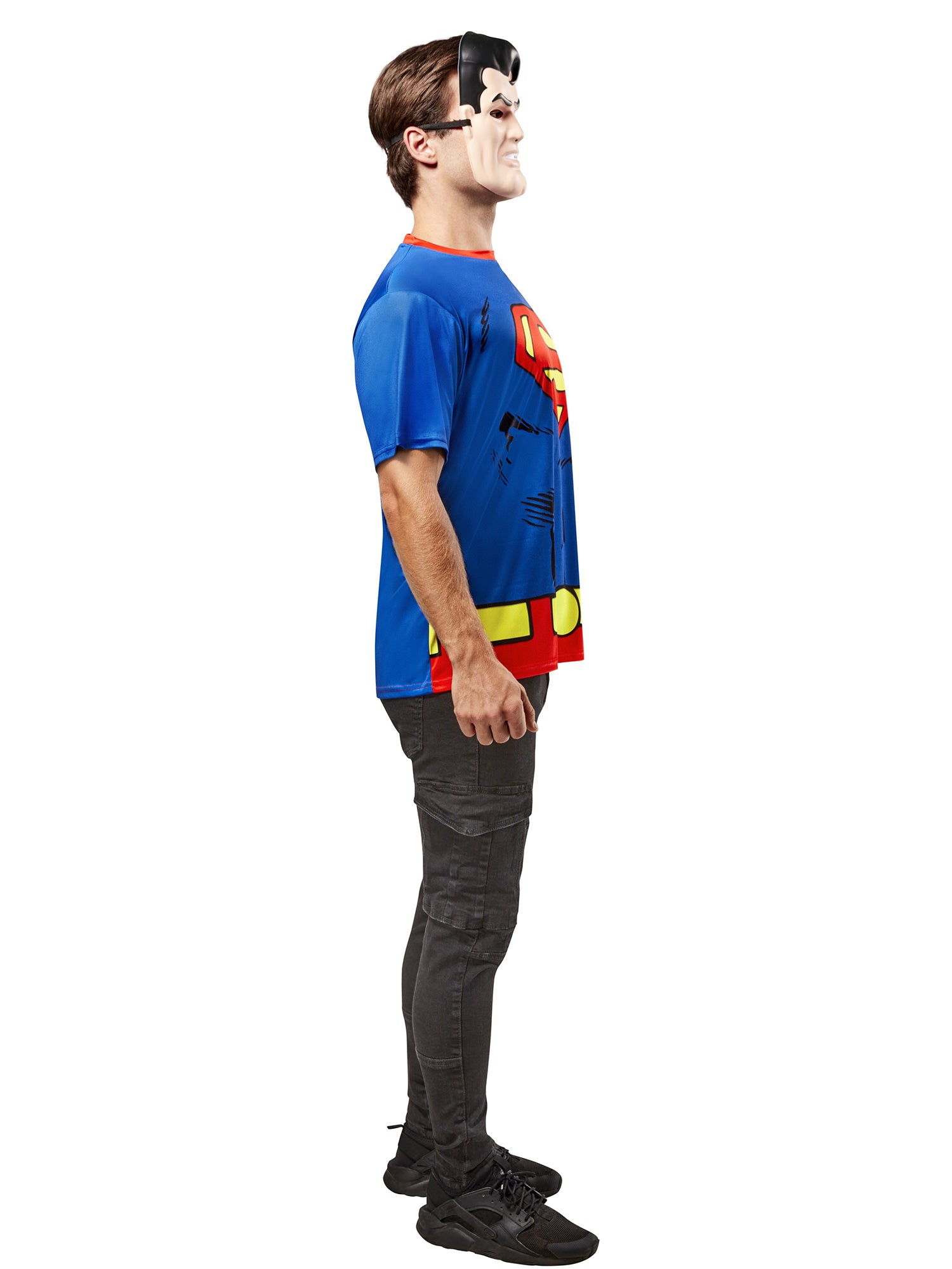 Men's DC Comics Ben Cooper Superman T-Shirt and Half Mask - costumes.com