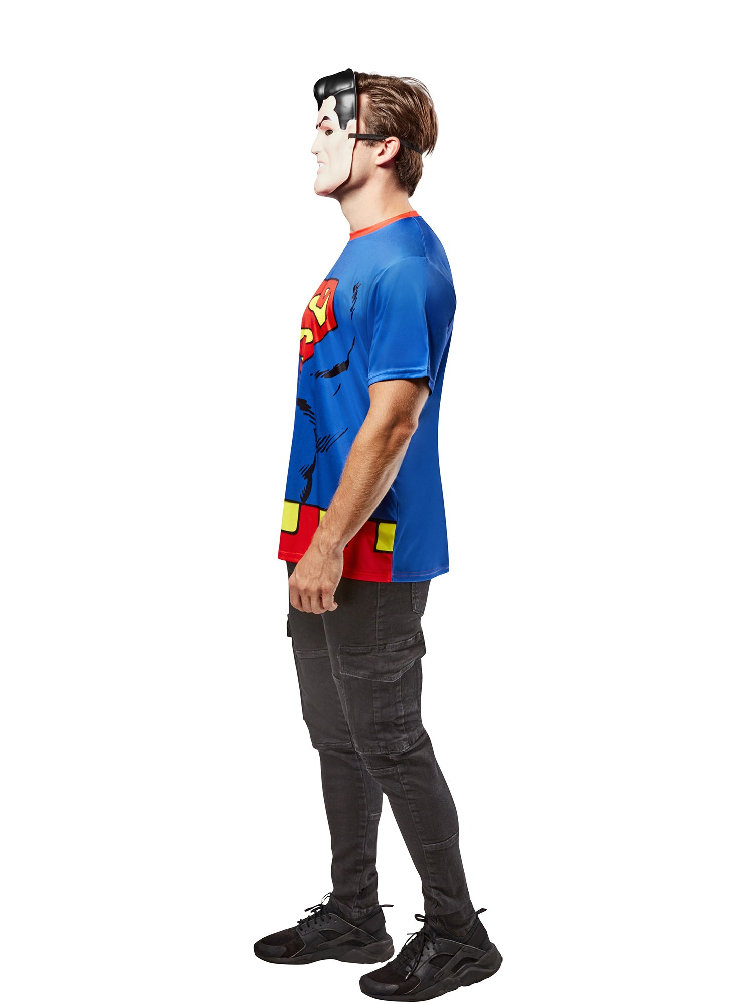 Men's DC Comics Ben Cooper Superman T-Shirt and Half Mask - costumes.com