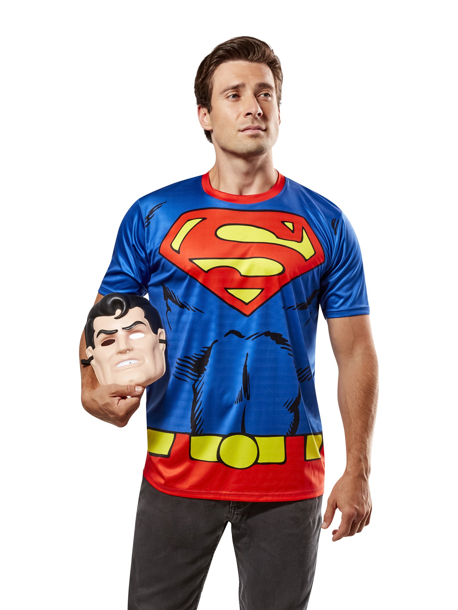Men's DC Comics Ben Cooper Superman T-Shirt and Half Mask