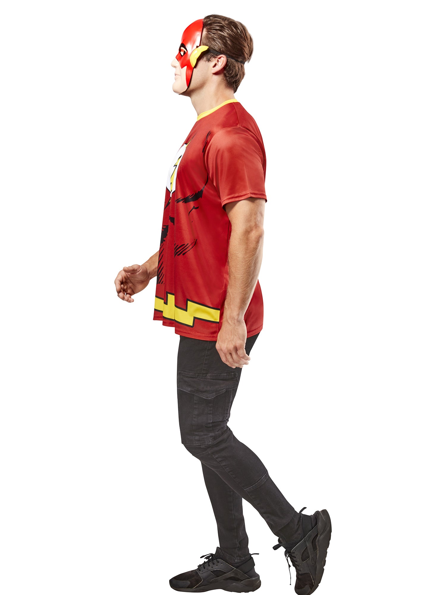 Men's DC Comics Ben Cooper Flash T-Shirt and Half Mask - costumes.com