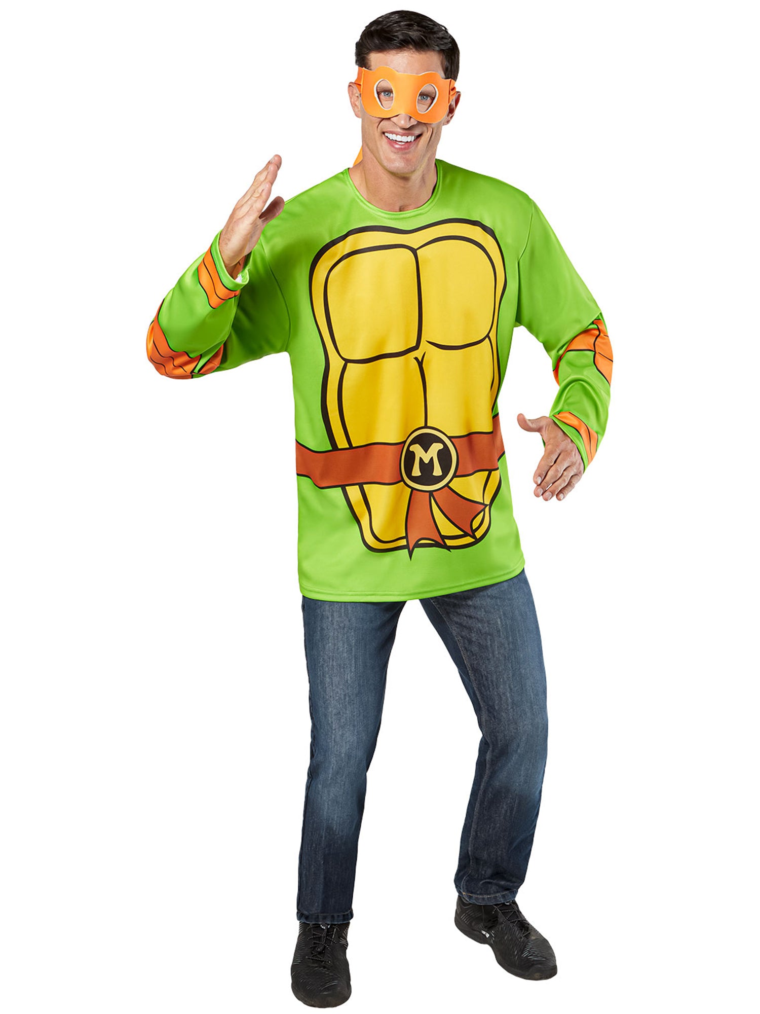 Men's Teenage Mutant Ninja Turtles Classic Michelangelo Costume Top and Mask - costumes.com