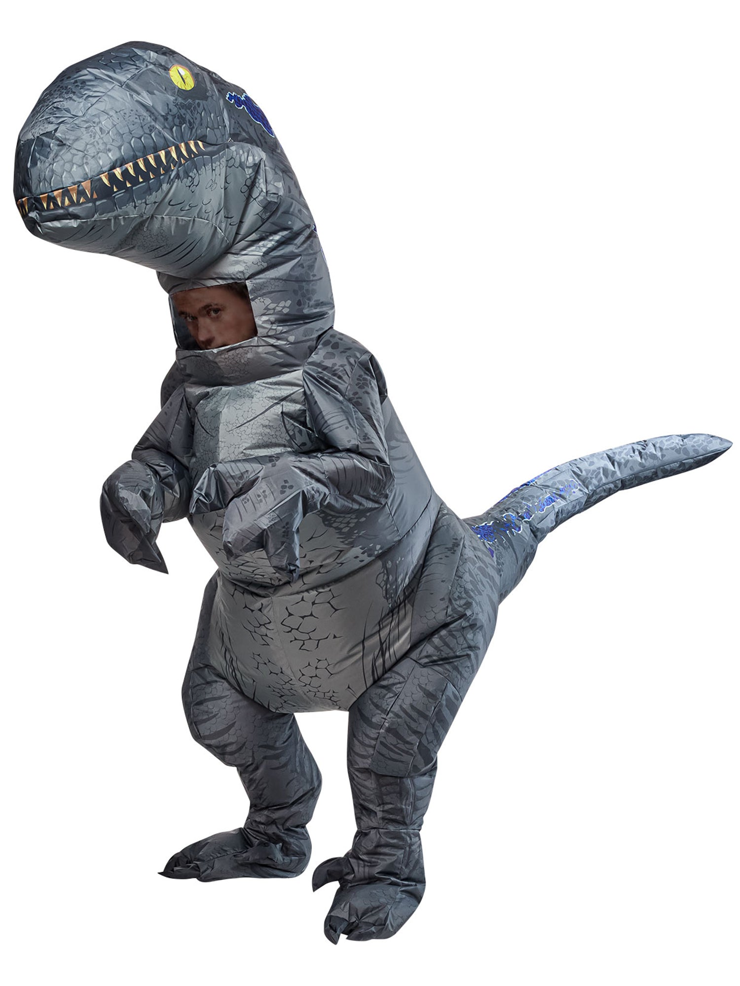 Adult Jurassic World Blue Velociraptor Inflatable Costume - costumes.com