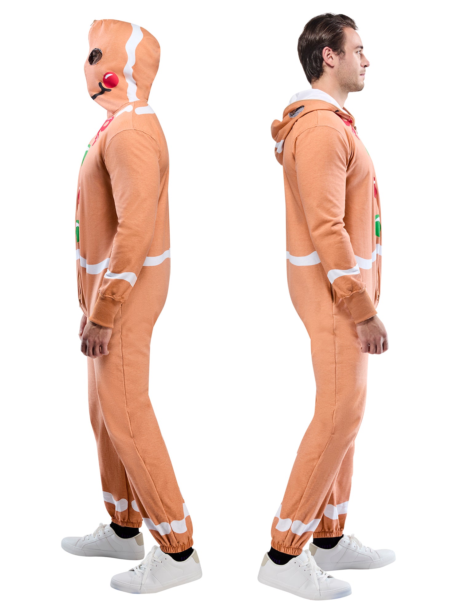 Adult Gingerbread Man Zipsters Hooded Costume