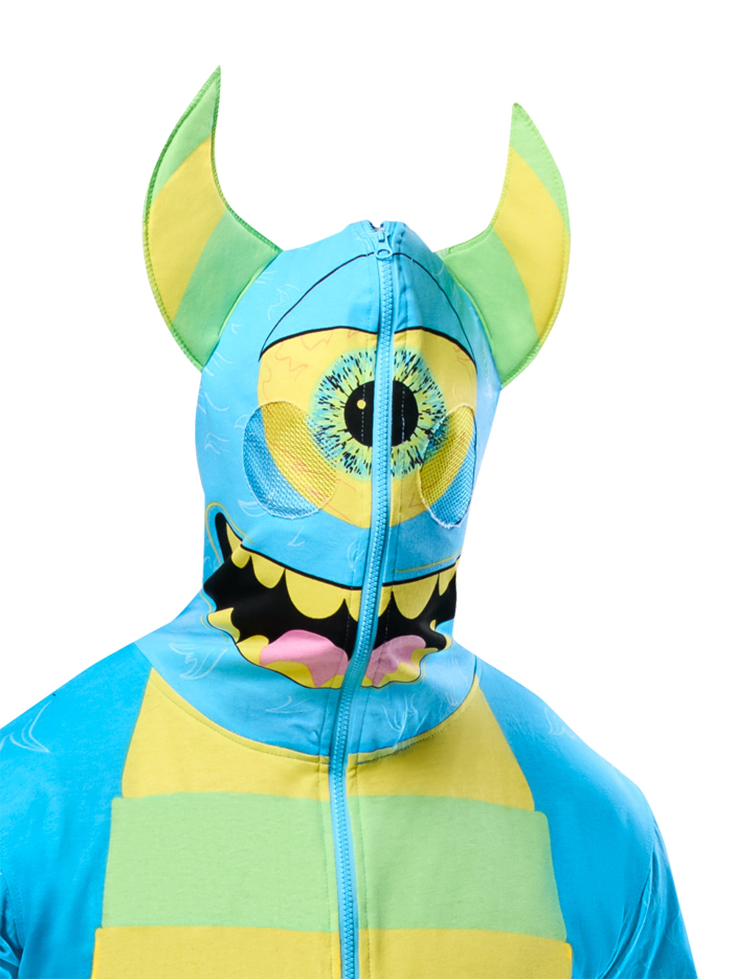 super monsters costume Adult Blue Monster Zipsters Hooded Costume